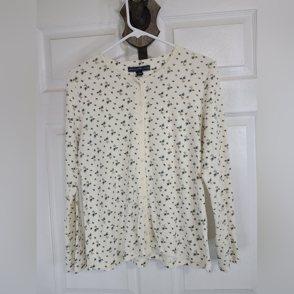 (512) American Living Woman's Long Sleeve Blouse,  Size: Large Color: White - Picture 3 of 12